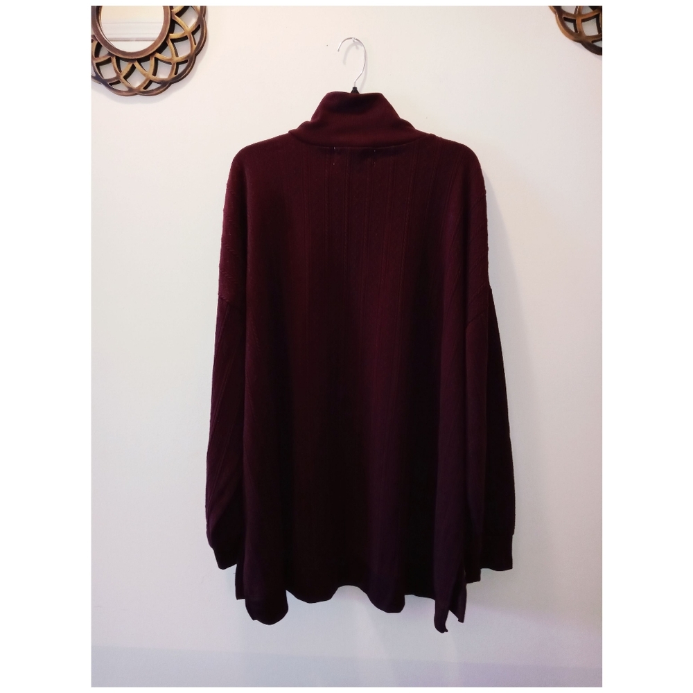 French Laundry‎ High Low Burgundy Cowl Neck Sweater - Picture 5 of 6
